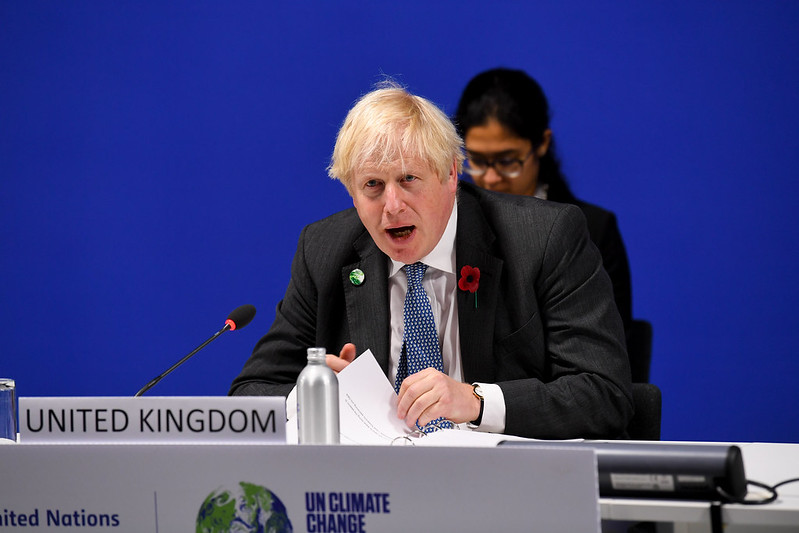 El Primer Ministro Boris Johnson habla en el Evento de Acción y Solidaridad para la COP26