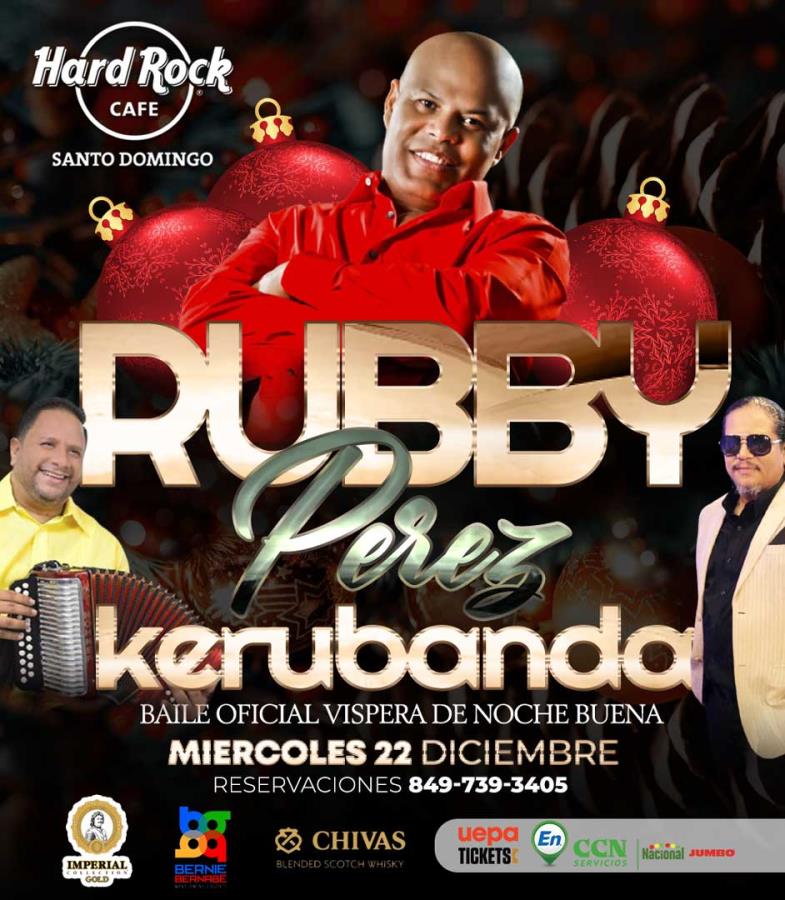 Rubby Pérez & Kerubanda En Concierto el 22 de diciembre en Hard Rock a las 8