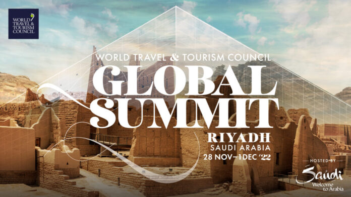 Banner de la Cumbre Global del WTTC en Arabia Saudita