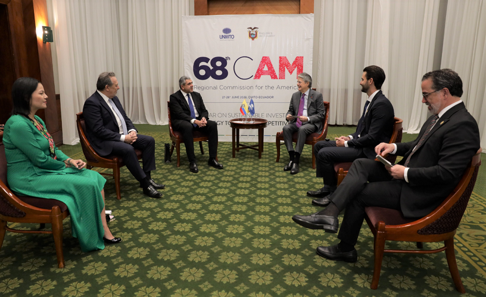El presidente de Ecuador, Guillermo Lasso, recibió a la Comisión Regional encabezada por el secretario general de la OMT Zurab Pololikashvili.