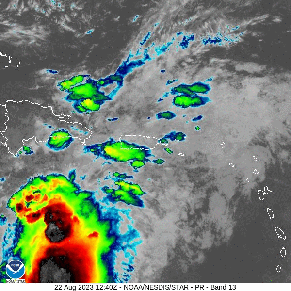 Tormenta tropical Franklin na las 5 pm del 22 de agosto