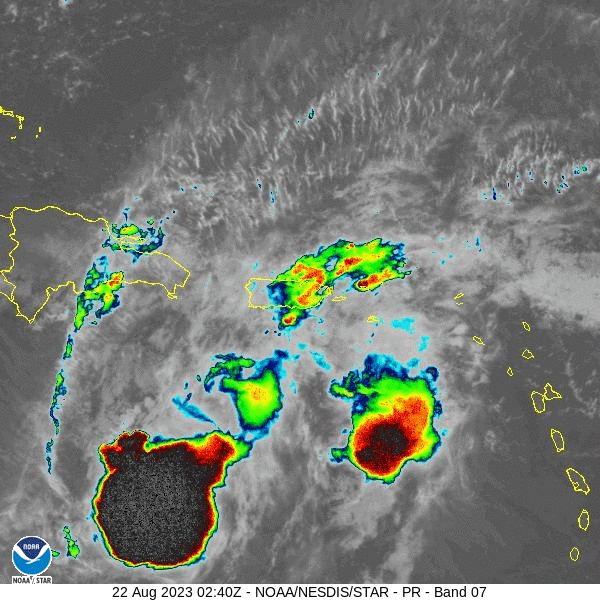Tormenta tropical Franklin na las 6 am del 22 de agosto