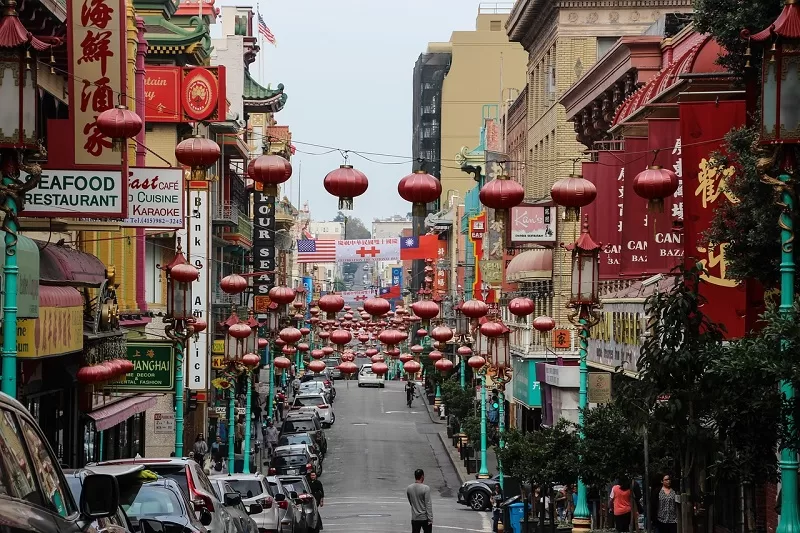 Una calle en una ciudad de China