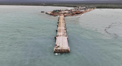 Estado en que quedó el puerto de Cruceros de Cabo Rojo en Pedernales luego del mal tiempo que azotó la zona.
