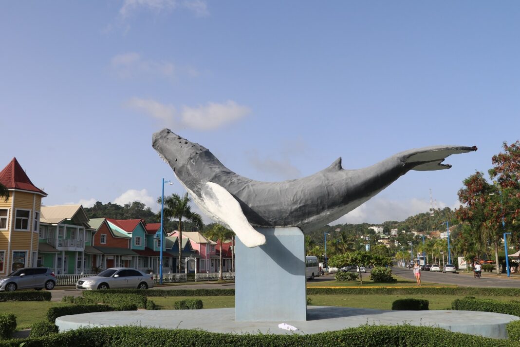 Estatua de la ballena en Samaná