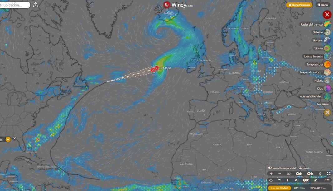 Huracán Ernesto afecará el oeste de la República de Irlanda este miércoles