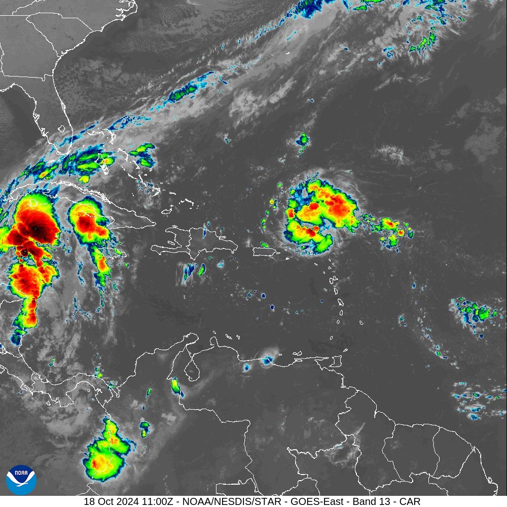 Informe del Tiempo y mapa del Centro Nacional de Huracanes de Miami para el viernes 18 de octubre