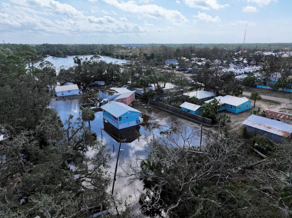 Panorámica de los daños ocasionados por el huracán Helene en Carolina del Norte.