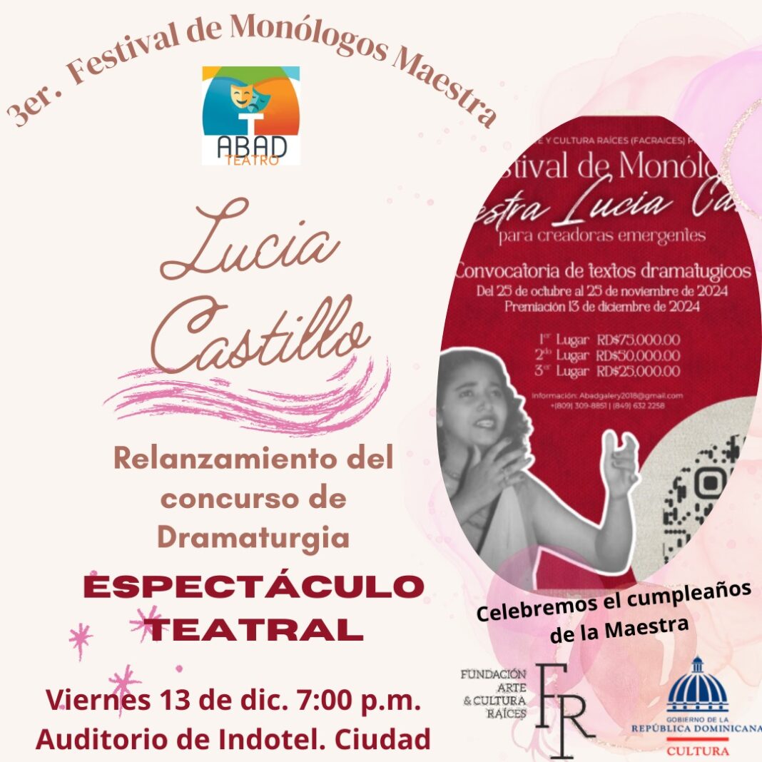 3er. Festival de Monólogos Maestra Lucia Castillo