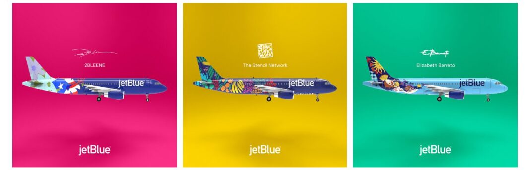 JetBlue se asocia con artistas puertorriqueños para mostrar la vibrante cultura de 'La Isla del Encanto' a través de un diseño especial para la decoración de su avión