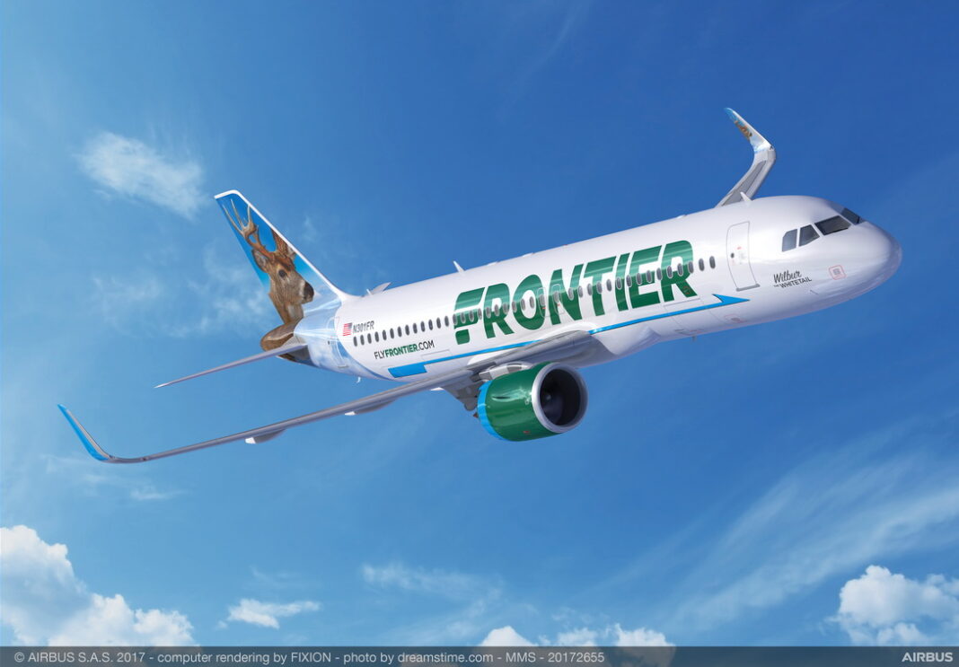 Airbus A320 neo de Frontier en pleno vuelo
