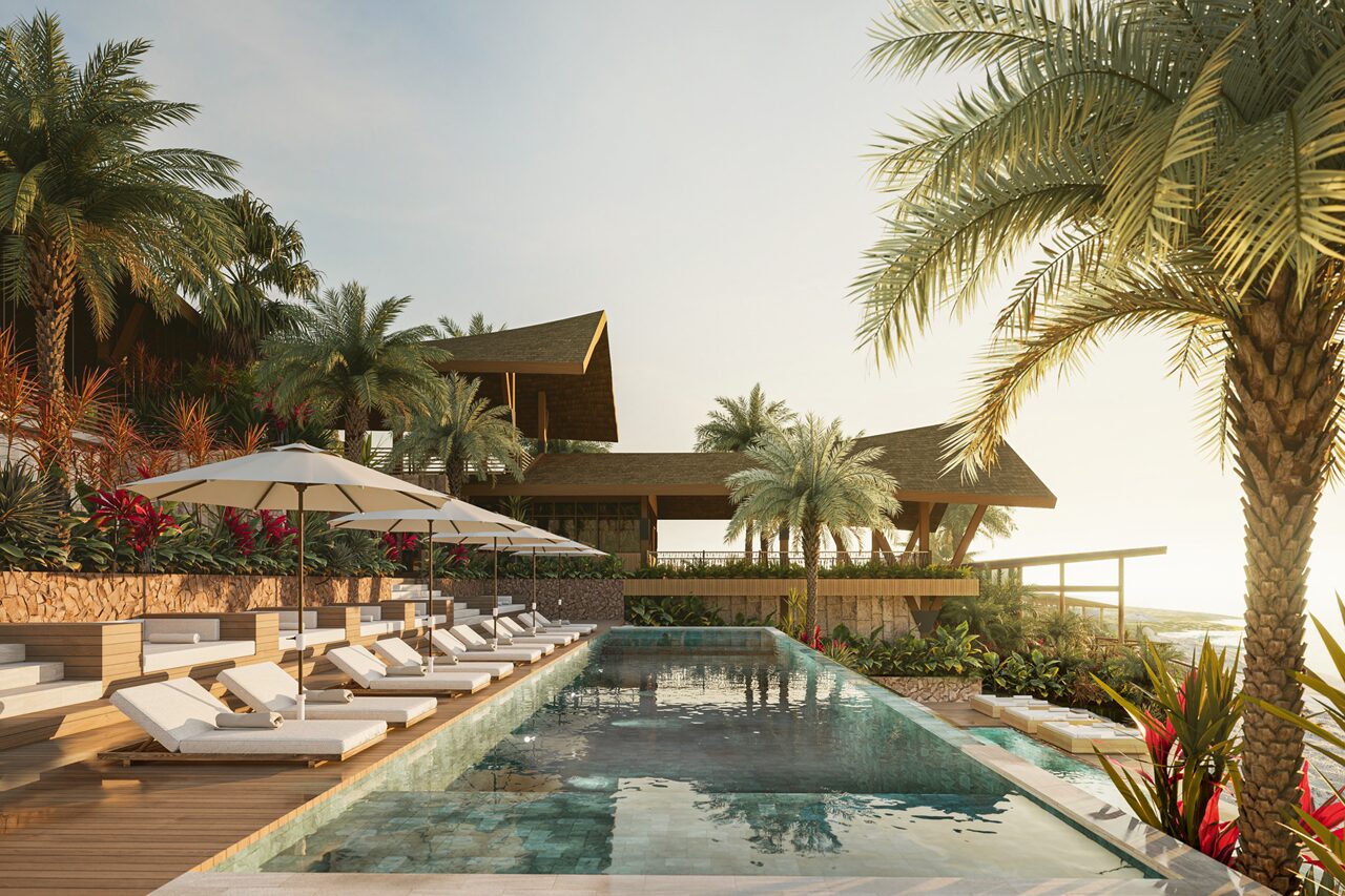 Representación de la piscina del Hotel Samara Lombok