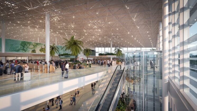 Maqueta que evoca como será la nueva terminal una vez concluyan los trabajos en el AILA