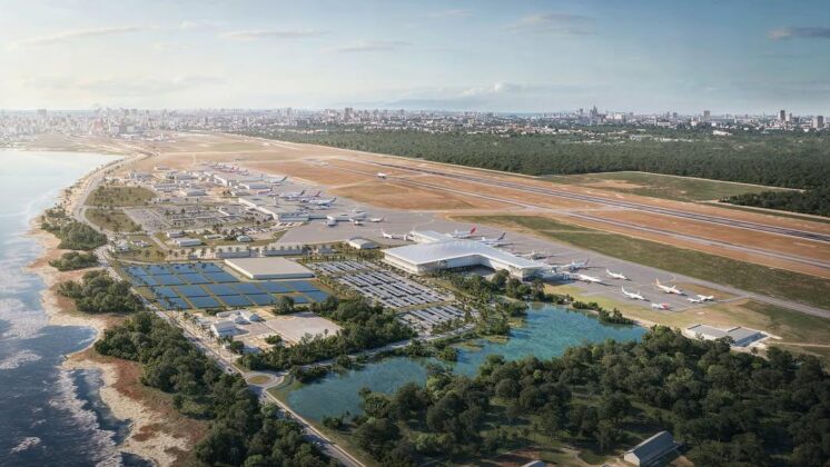 Maqueta que evoca como será la nueva terminal una vez concluyan los trabajos en el AILA