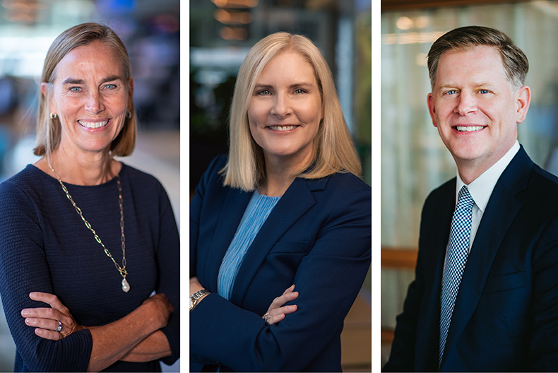 De izquierda a derecha: Leeny Oberg, Jen Mason, Shawn Hill