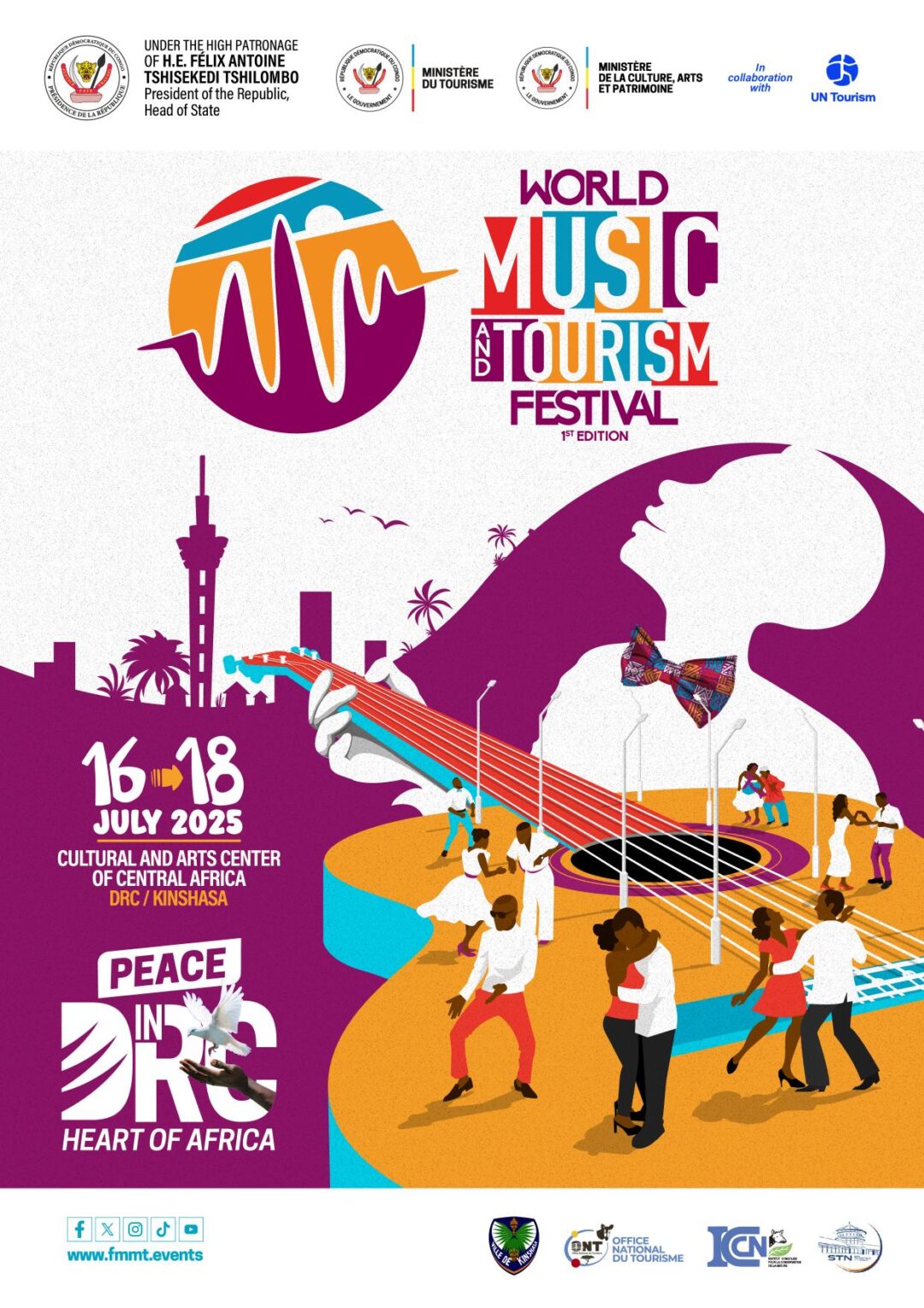 Afiche de promoción del Primer Festival Mundial de Música y Turismo La Ruta de la Rumba por la Paz