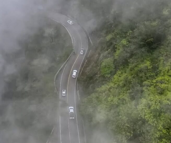 Vista aérea de la zona de Casabito en la Carretera Bonao Constanza