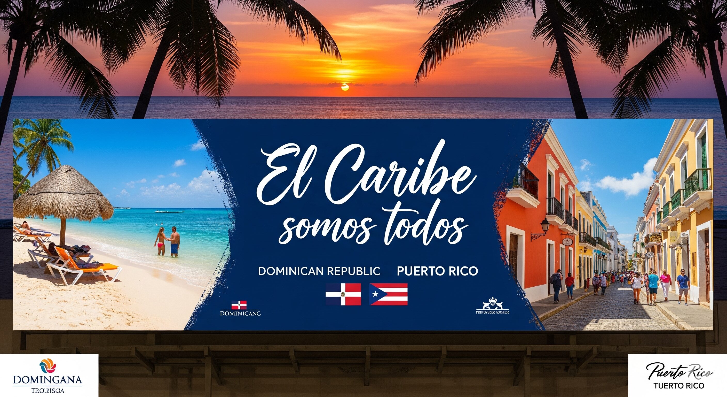 La imagen fue generada por Vive Dominicana utilizando inteligencia artificial y no corresponde al concepto de la campaña de turismo de Puerto Rico y República Dominicana.