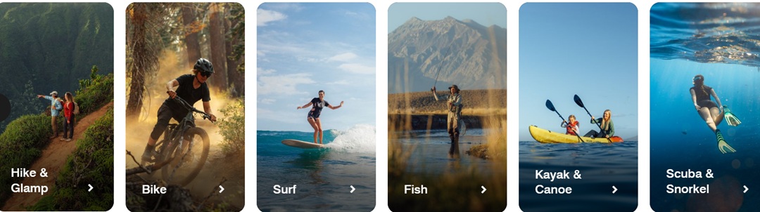 Portafolio de aventuras de Marriott Bonvoy Outdoors