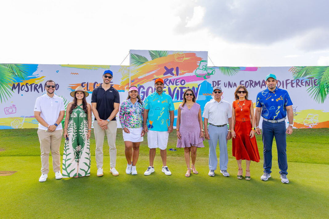 Erick Neri, María Laura Marion - Landais, Gustavo Turquia, Franchesca Paez, Bernardo Then, Denisse Medina, Adrian Guzman, Carolina Ureña y Alberto Mencía participantes del la XI edición del Torneo Golf View en Corales Puntacana.