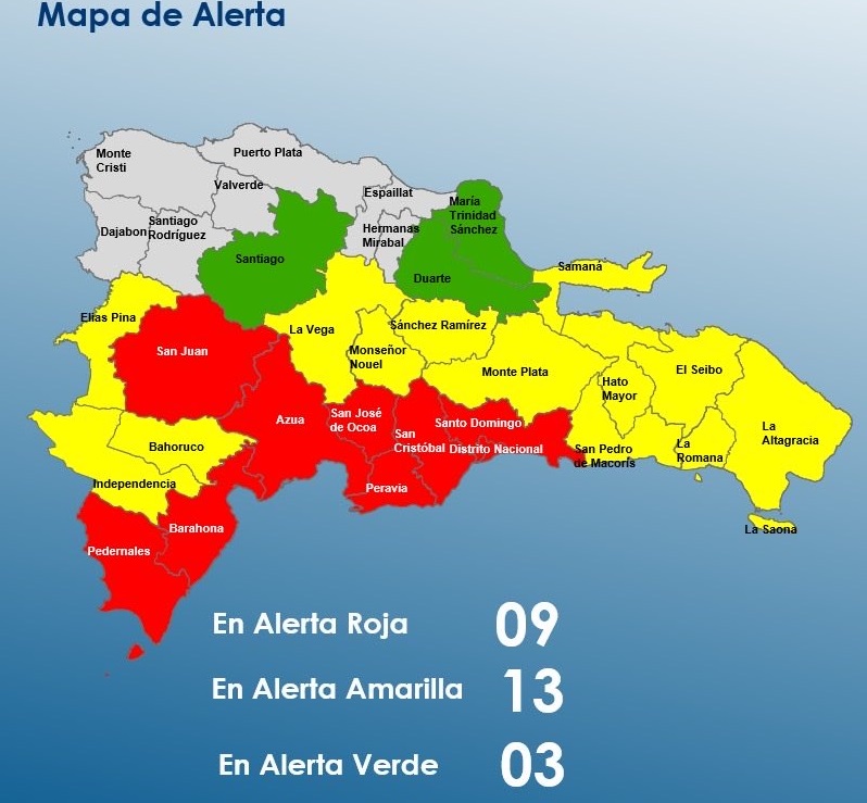 Mapa de alertas del COE 2