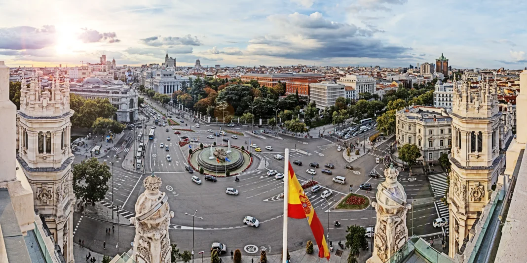 Panorámica de una zona muy concurrida de Madrid