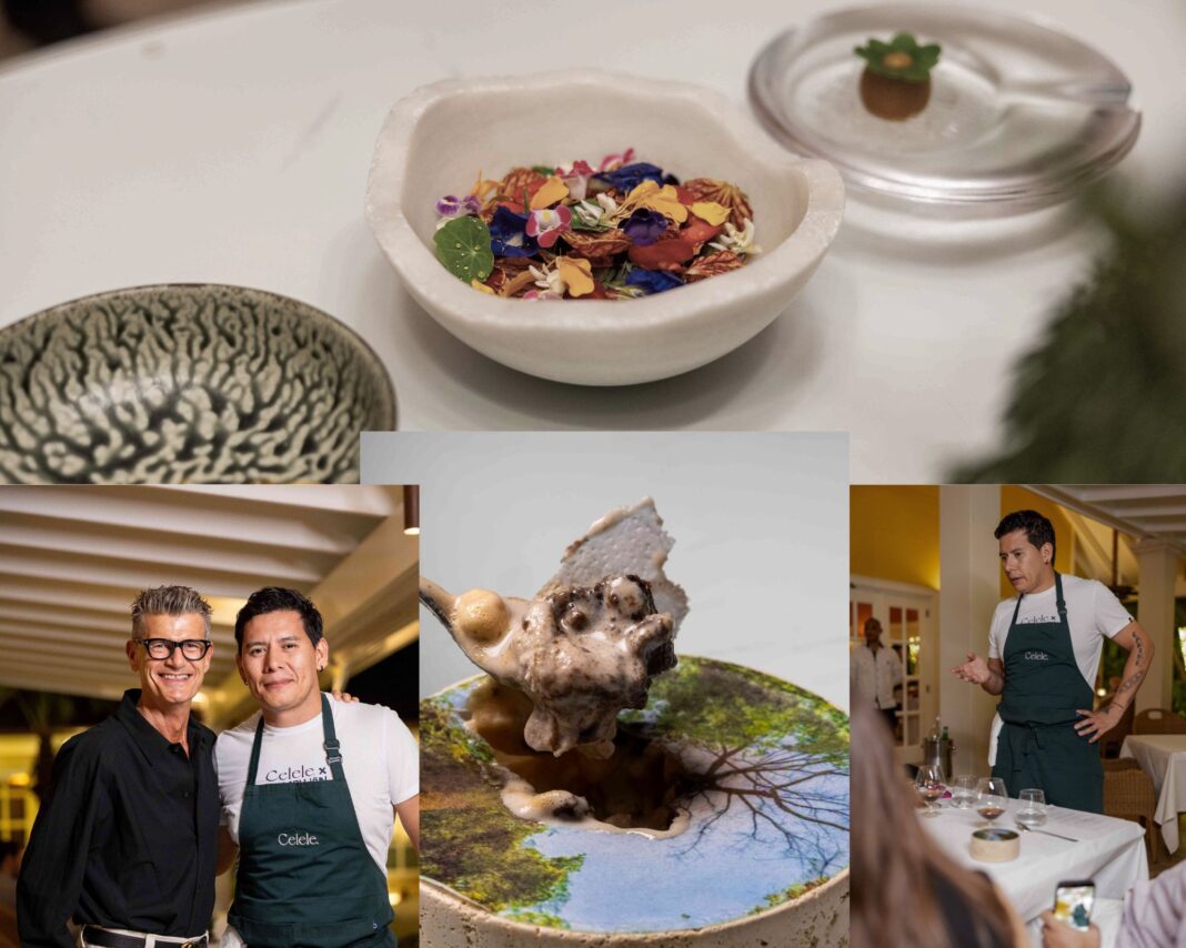 El chef Jaime Rodríguez diseñó en Celele un recorrido culinario que elevó ingredientes tropicales mediante técnicas contemporáneas, contrastes de texturas y maridajes inesperados.