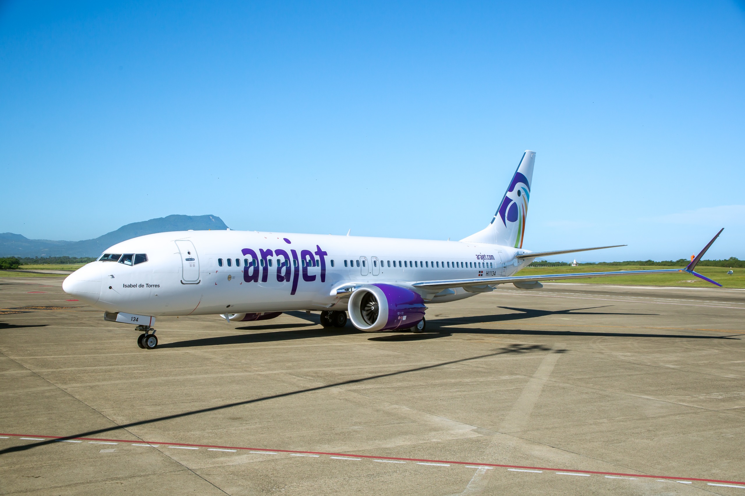 La nueva aeronave Boeing 737 MAX 8 de Arajet.