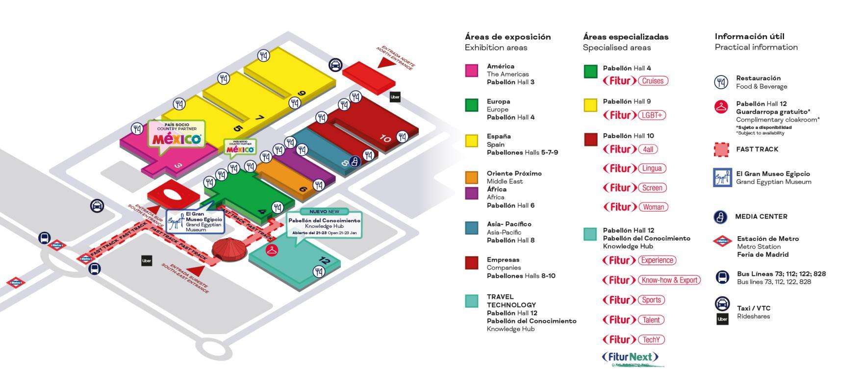 Plano de Ifema Madrid para Fitur 2026