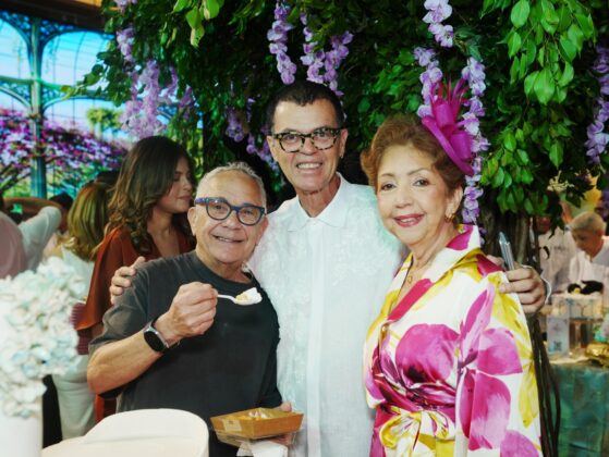 Luis Sánchez, Sócrates McKinney y Mirta Sánchez durante el Cake Party