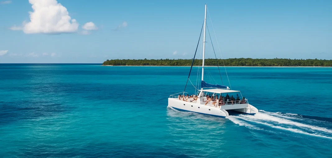 A diario desde las costas este del país salen numerosas excursiones en catamaranes a la Isla Saona.