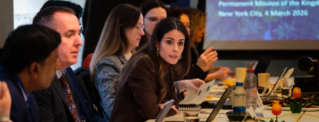 La jequesa Al Nuwais, Secretaria General de Turismo de las Naciones Unidas, en la 57ª sesión de la Comisión de Estadística de las Naciones Unidas.