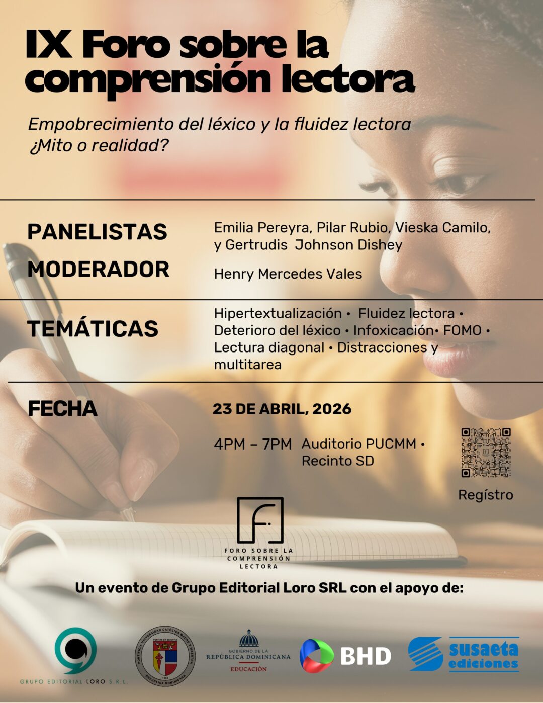 Banner Grupo Loron para el IV Foro de Comprensión Lectora