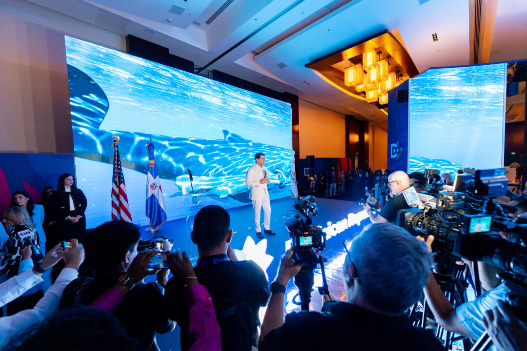 David Collado en su presentación central en la apertura del DR Trade Show Miami el año pasado en el Miami Beach Convention Center.