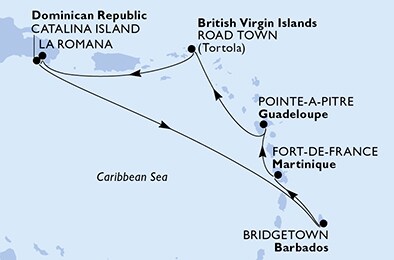 Cruceros por el Caribe de MSC que parten desde La Romana