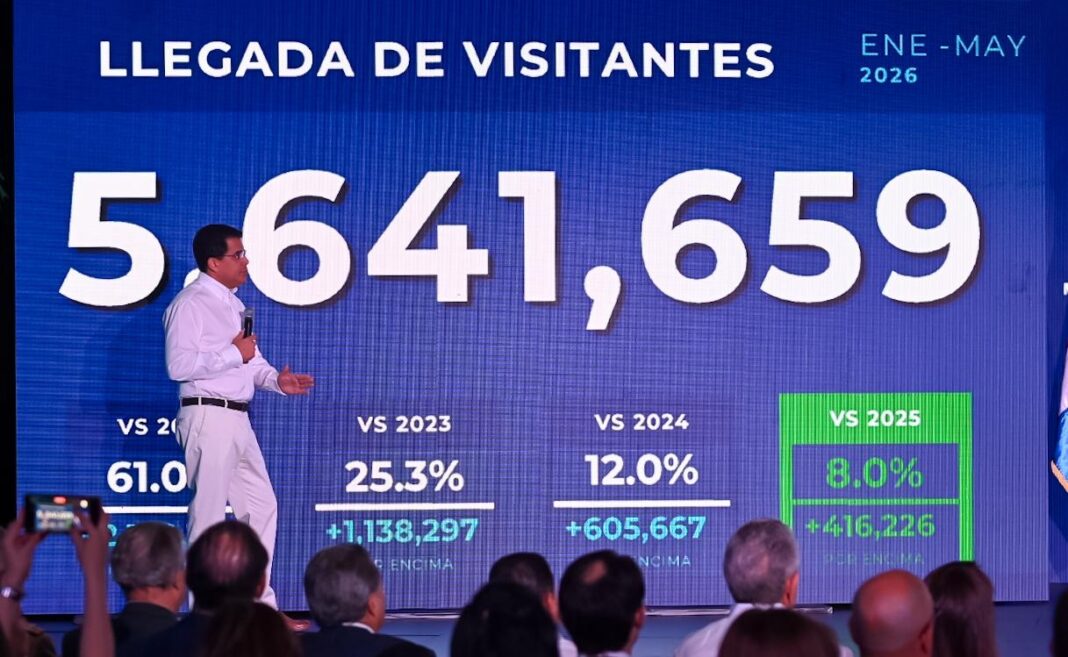 El ministro de Turismo, David Collado durante su exposición de los resultados del turismo en mayo y en lo que va de 2026.