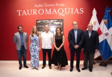 Sofía Torres Prida inaugura Tauromaquias en el Museo de Arte Moderno Jose Raul Peña, Alexandra Colange, Juan Arione, Sofia Torres Prida, Omar Rojas y Manuel Garcia Arevalo.
