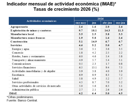 Indicador mensual de actividad econ&oacute;mica (IMAE)* Tasas de crecimiento 2026 (%)