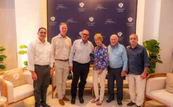 Jack Nicklaus reafirma su vínculo con Cap Cana y acelera la recta final de Las Iguanas En la imagen figuran Jorge Subero Medina, Jack Nicklaus hijo, Ricardo Hazoury, Barbara Nicklaus, Jack Nicklaus y Fernando Hazoury.