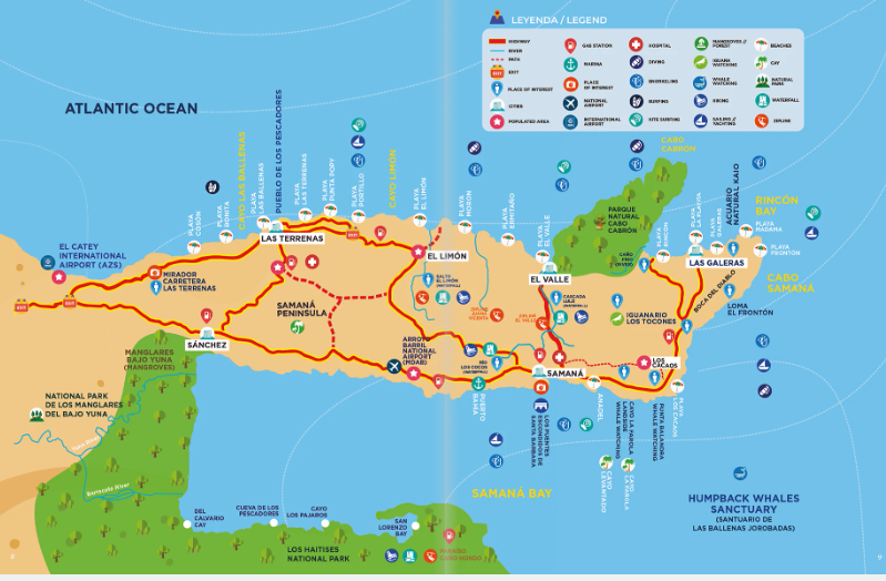 Mapa completo del destino Samaná.