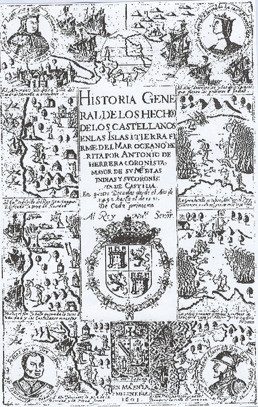 Portada libro de Herrera y grabados de autor desconocido